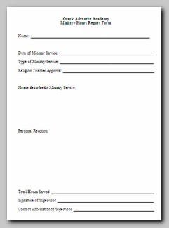 Ministry Hours Report Form